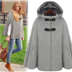 2012 KOREA STYLE[YZ055]fashion women's mantle cloak outerwear,woolen trench, wool &blends batwing coats jackets free shipping