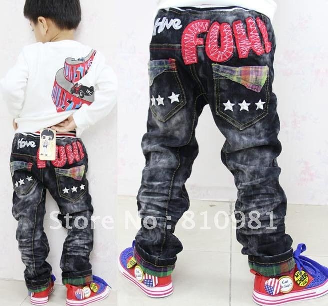 2012 Korean children pants boys and girls children's cotton jeans denim boy pants