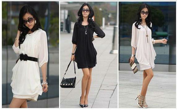 2012 Korean fashion women's graceful chiffon short-sleeve large size blouse/ladies chiffon dress free size in stock