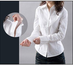 2012 Korean short-sleeve Slim Shirt business wear women's long sleeve shirt occupational white allmatch shirts Free shipping