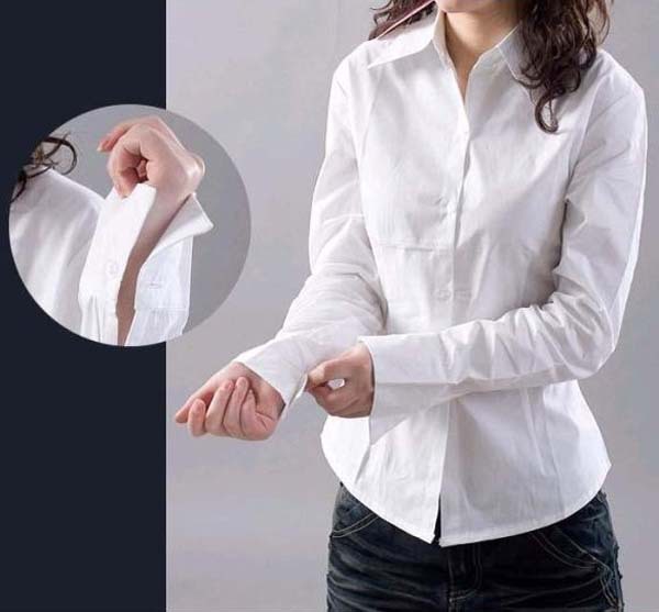 2012 Korean Slim Shirt business wear women's long sleeve shirt occupational white allmatch shirts Free shipping WF13011401