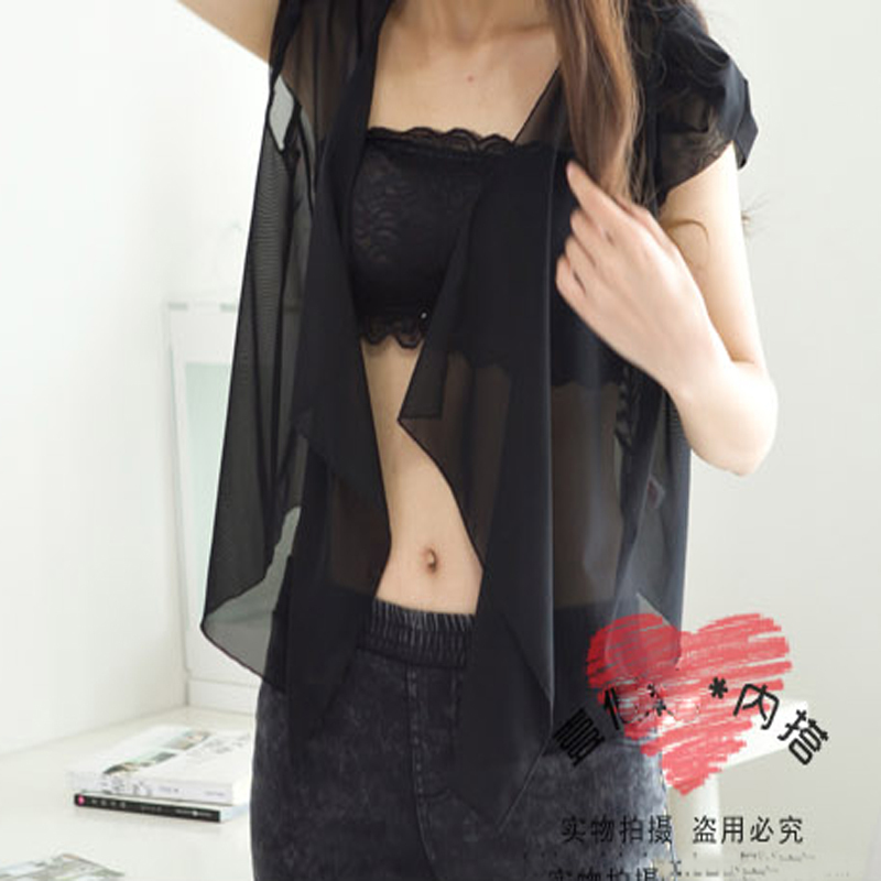 2012 lace gauze chain ornaments short-sleeve outerwear waistcoat air conditioning clothing