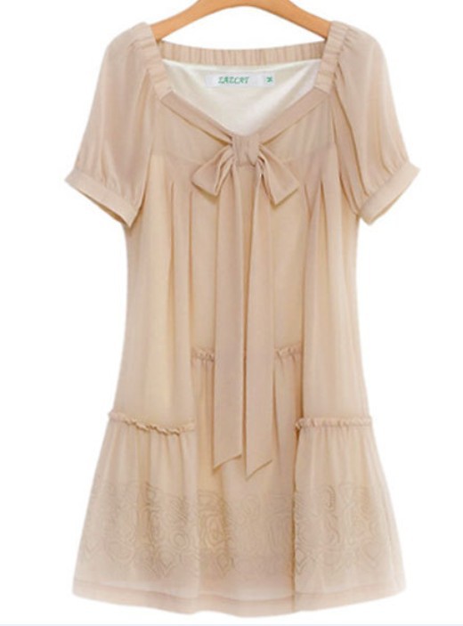 2012 ladies fashion chiffon embroidered bow tie super  hot dress