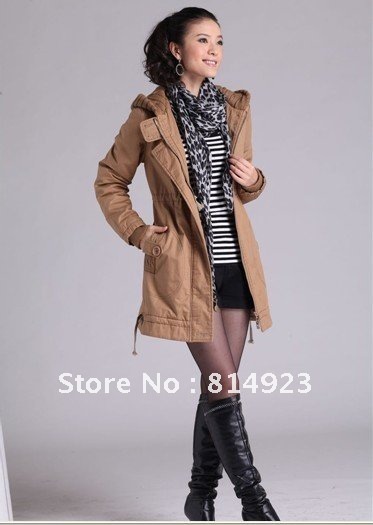 2012 ladies  woman winter new paragraph Long female cotton-padded jacket thicker coat