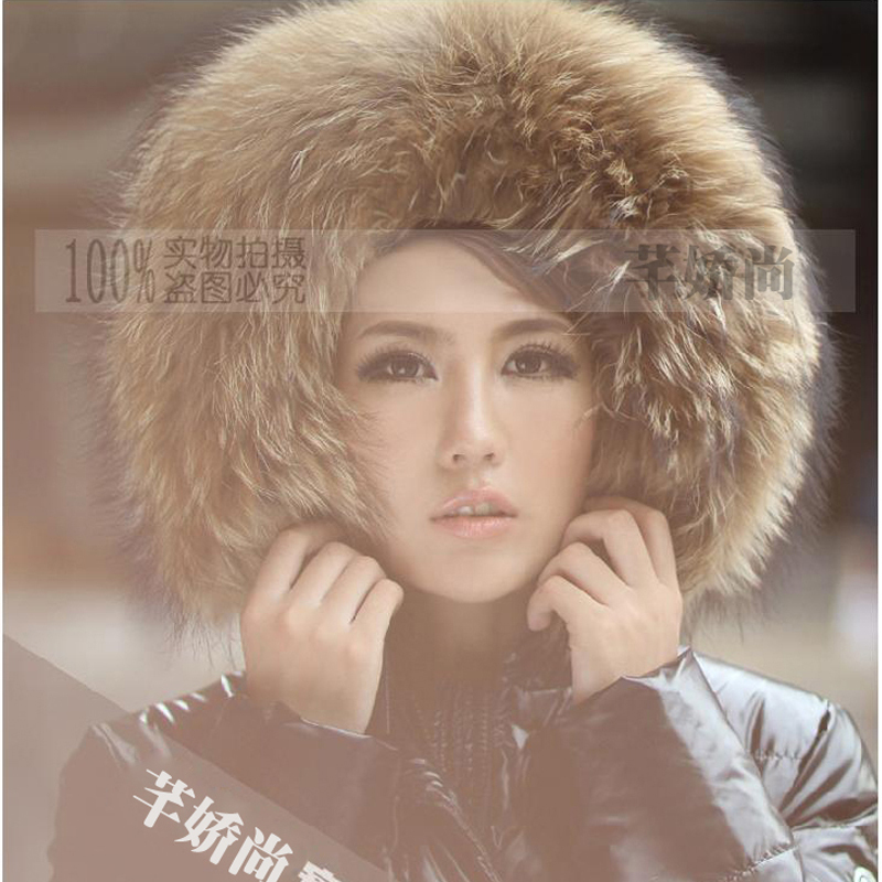 2012 large fur collar long down coat design