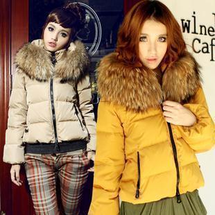 2012  Large raccoon fur women's down coat short design down coat female
