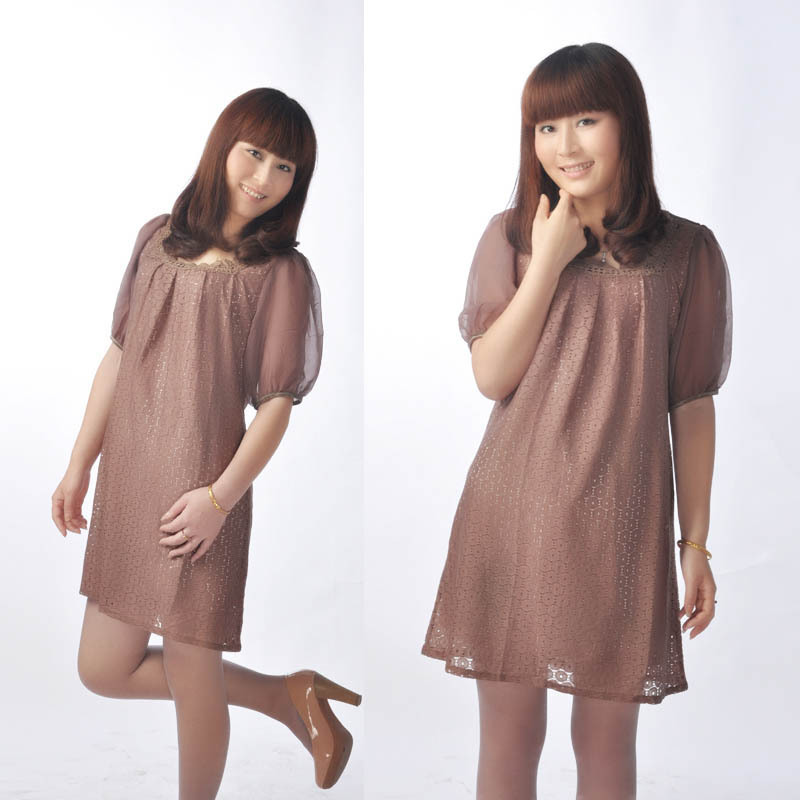 2012 large size clothing high waist skirt mm summer new arrival large size one-piece dress chiffon skirt lace skirt