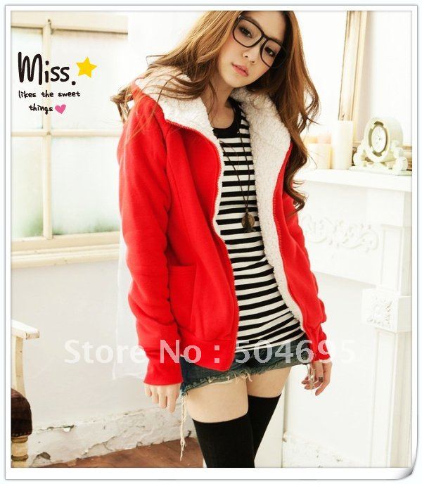2012 latest Autumn / Korean version of Women's Fashion / plus thick velvet cardigan sweater winter / jacket school uniforms