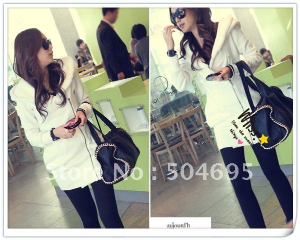 2012 latest Korean Women's Fashion / thick velvet cardigan sweater winter coat/ thicker