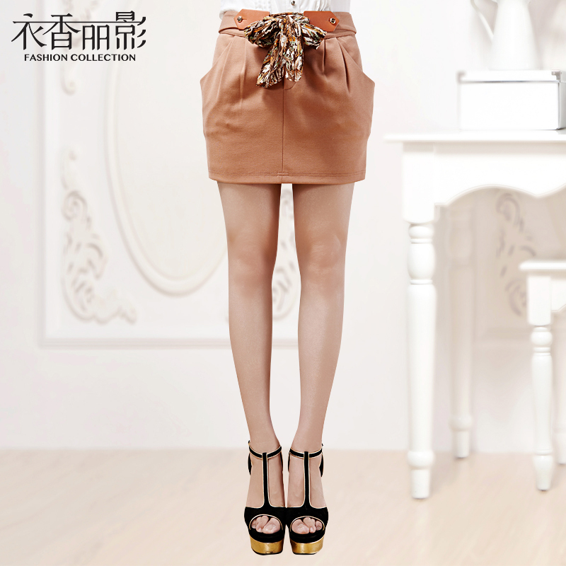 2012 leather belt lacing patchwork half-length step short skirt
