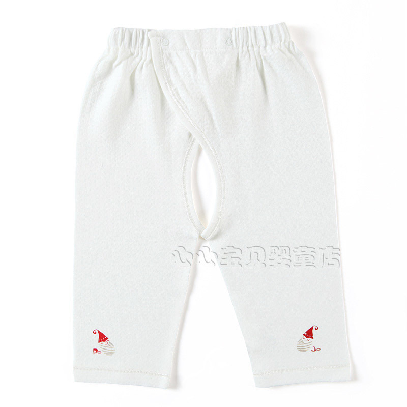 2012 leather summer 100% cotton baby underwear panties ba990-125m baby open-crotch trousers