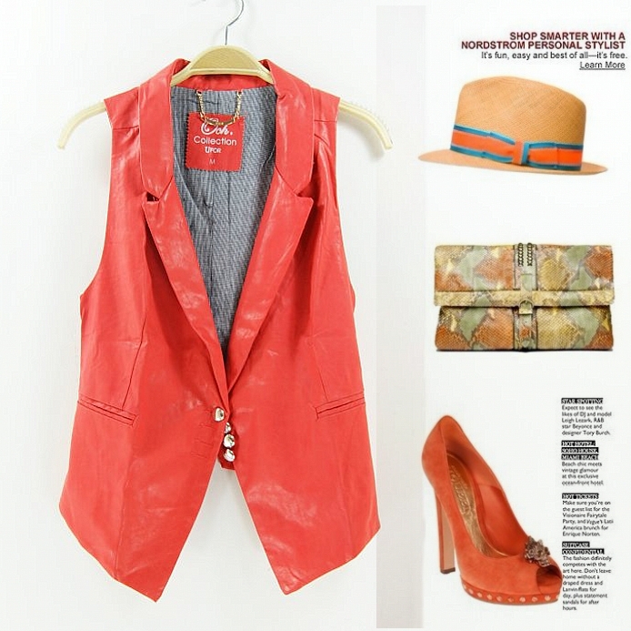 2012 leather vest female fashion women's PU clothing female short design slim outerwear jacket for women