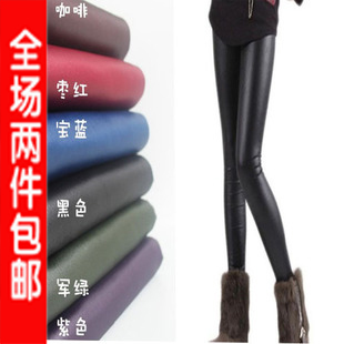 2012 legging female high-elastic fabric faux leather thermal thickening plus size culottes plus velvet
