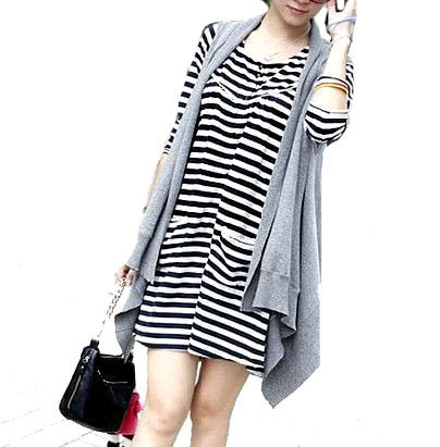 2012 long design all-match plus size female sweater irregular cardigan