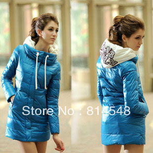2012 Long Design Hoodies  Womens Fashion Cotton Down Long Jacket Coat Winter Warm Padded Puffer NWT
