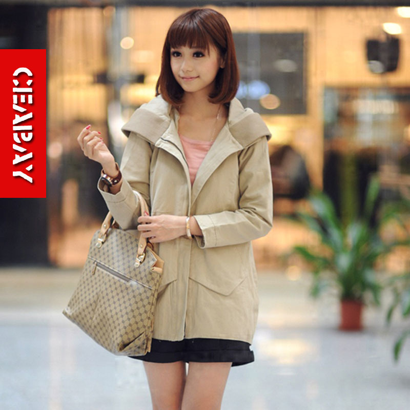 2012 loose plus size casual thickening 100% cotton double layer trench female