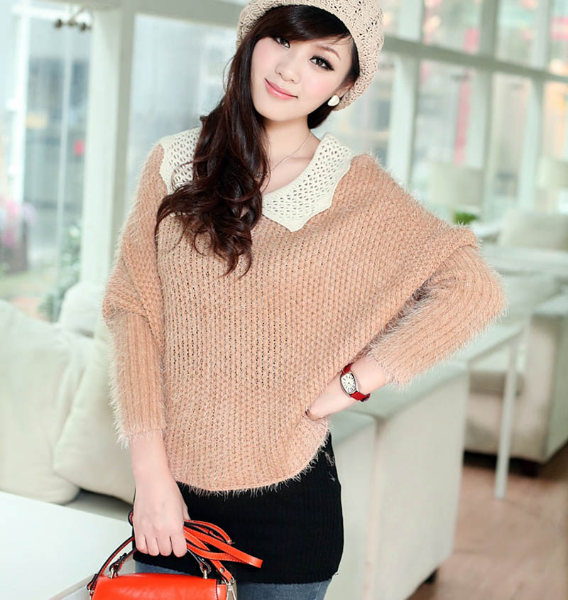 2012 loose soft all-match wool sweater pullover batwing sweater shirt outerwear female