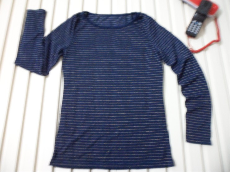 2012 lounge women's stripe top basic shirt autumn sleepwear long-sleeve shirt