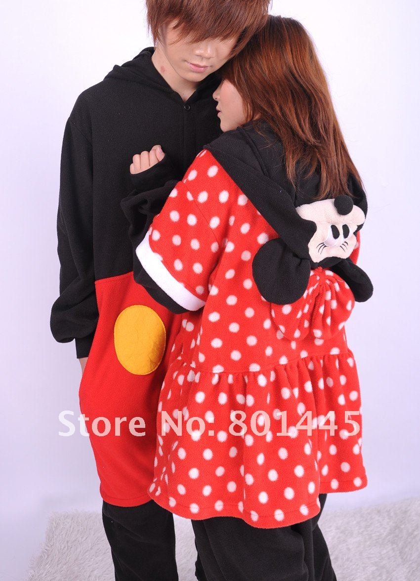 2012 lovely Mickey & Minnie design romper nonopnd one piece stretchy sleepers fleece for 145~185cm free shipping