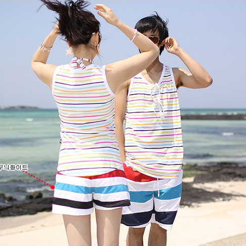 2012 lovers beach pants lovers stripe beach pants vest set