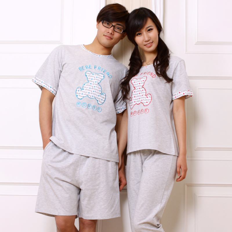 2012 lovers t-shirt 100% cotton breathable summer short-sleeve bear lovers derlook set