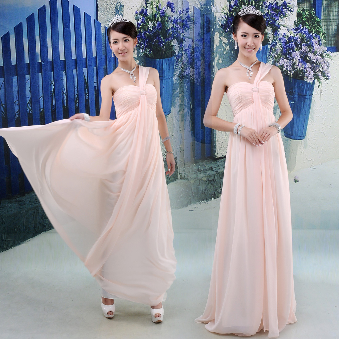 2012 luxury elegant bride bridesmaid banquet long design formal chiffon evening dress in colorful OEM FC252
