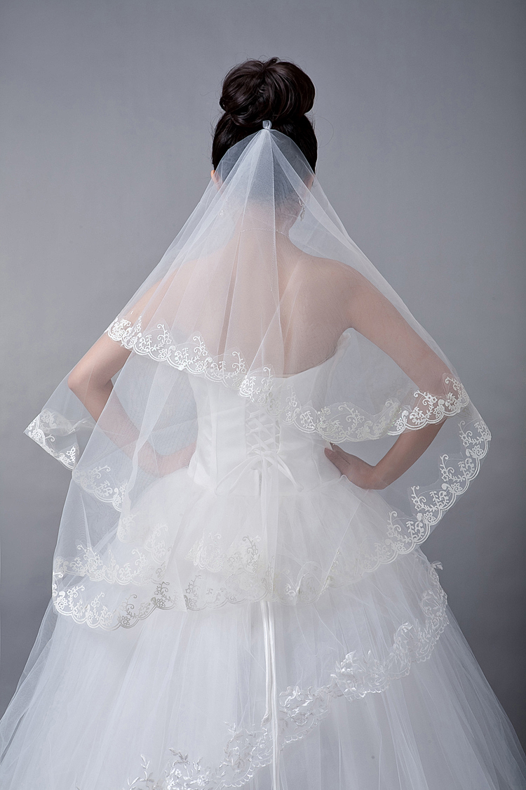 2012 marriage accessories bride white mantilla multi-layer t005