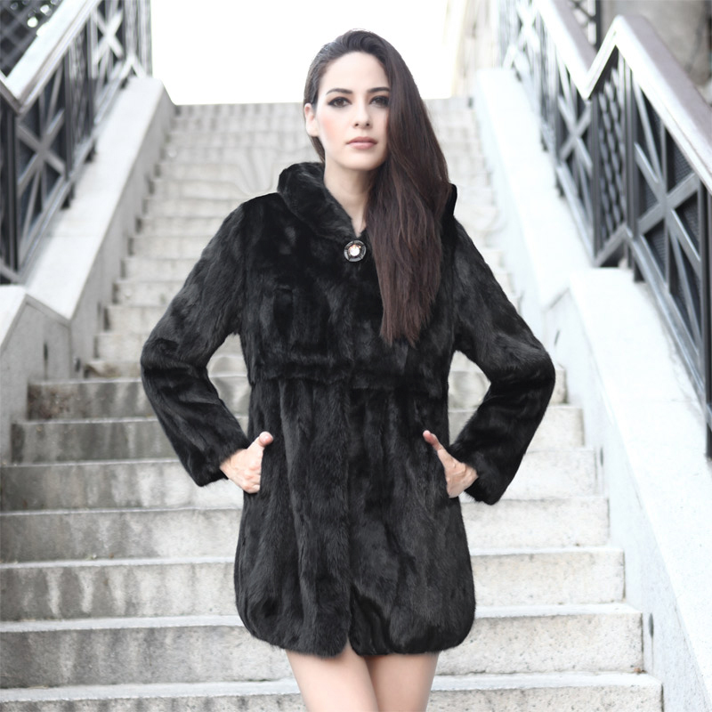 2012 marten overcoat fur medium-long mink fur coat