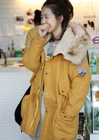 2012 massifs berber fleece with a hood casual medium-long clothes wadded jacket cotton-padded jacket female