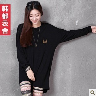 2012 maternity clothing autumn plus size loose maternity clothing long-sleeve T-shirt