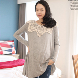 2012 maternity clothing autumn top fashion maternity top long-sleeve maternity t-shirt loose