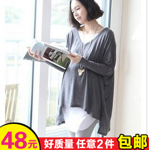 2012 maternity clothing autumn twinset loose maternity t-shirt maternity autumn top t