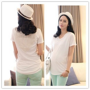 2012 maternity clothing short-sleeve shirt basic jacquard maternity t-shirt