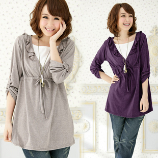 2012 maternity clothing spring and autumn maternity nursing top fashion maternity nursing loading
