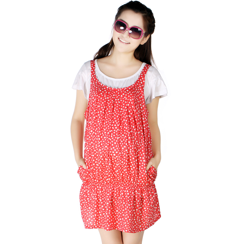 2012 maternity clothing summer maternity dress one-piece dress suspender skirt  pregnant nurse clothing 2932009