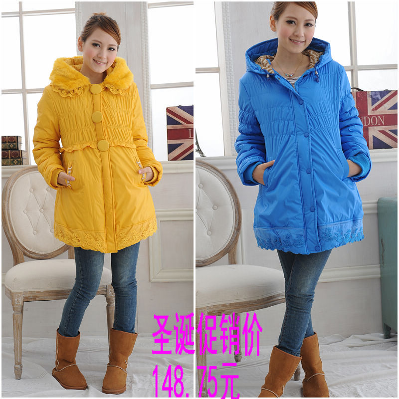 2012 maternity clothing winter outerwear plus size cotton-padded jacket top thickening thermal maternity cotton-padded jacket