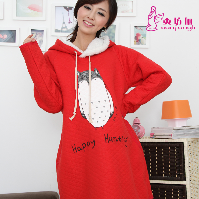 2012 maternity female top set long-sleeve thick spring and autumn hooded