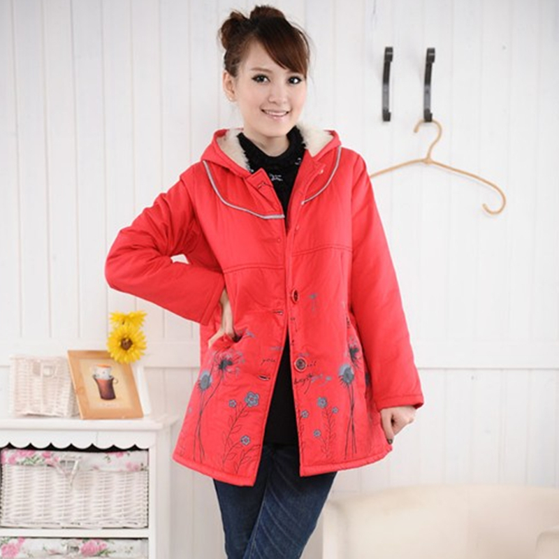 2012 maternity wadded jacket maternity winter outerwear wadded jacket autumn and winter maternity clothing top hooded overcoat