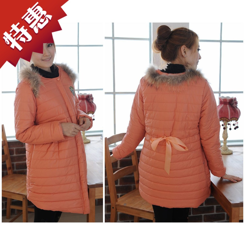 2012 maternity wadded jacket plus size overcoat autumn and winter cotton-padded jacket thickening outerwear shiny down coat