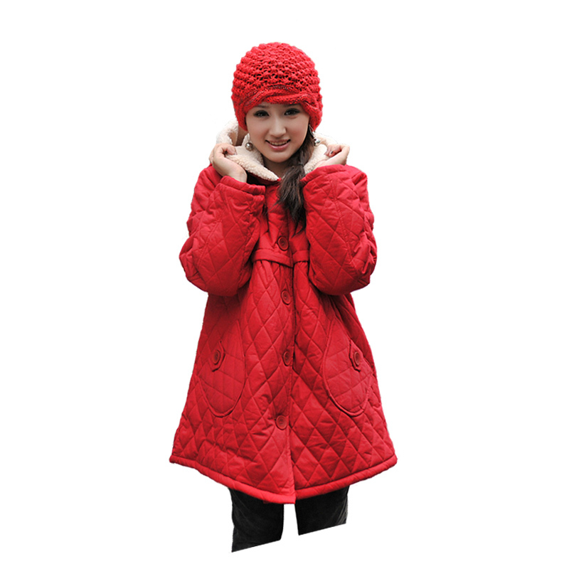 2012 maternity winter cotton-padded jacket maternity thermal wadded jacket cute-type maternity outerwear top