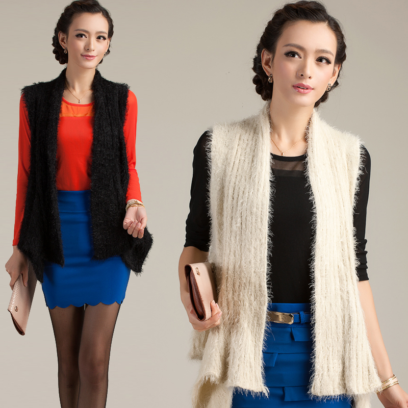 2012 medium-long mohair crotch sweater cardigan cape outerwear sweater female