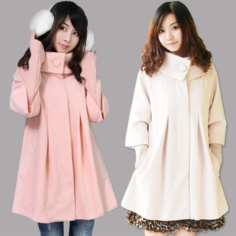 2012 medium-long plus size slim woolen wool coat women wool cloak wool coat outerwear