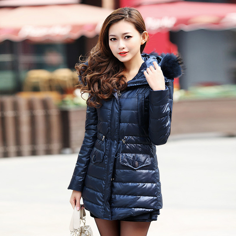 2012 medium-long slim Women down coat hooded yrf