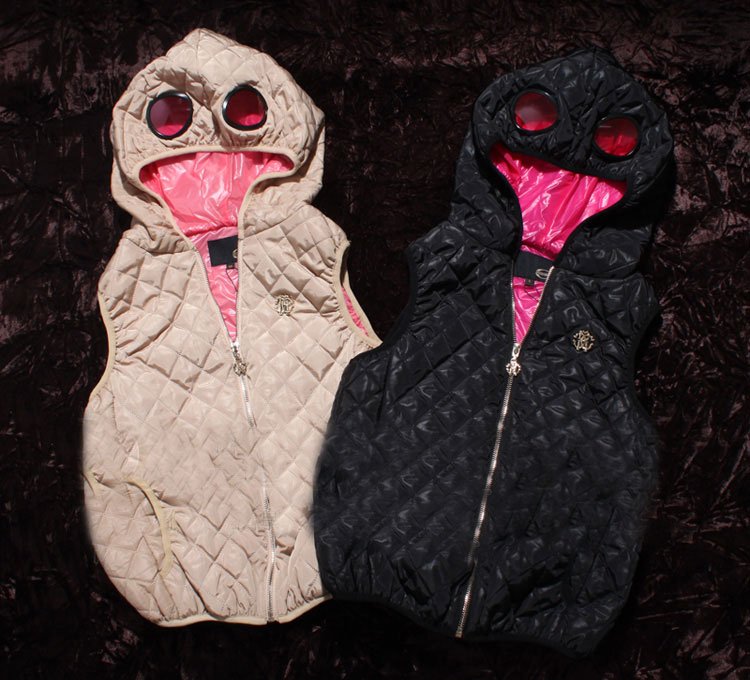 2012 Merry Christmas Women Fashion Cool Hooded Sunglasses Thin Cotton-padded Jacket Vest Snow Wear SS12468