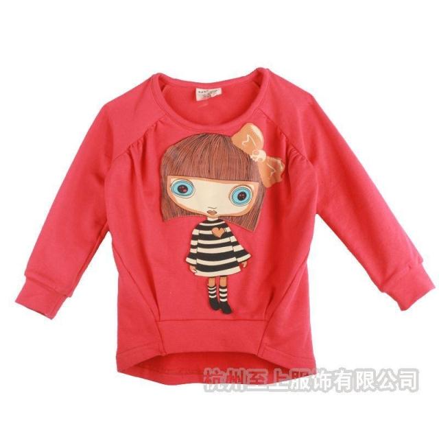 2012 mimila autumn female child doll irregular sweep youth t-shirt 531c