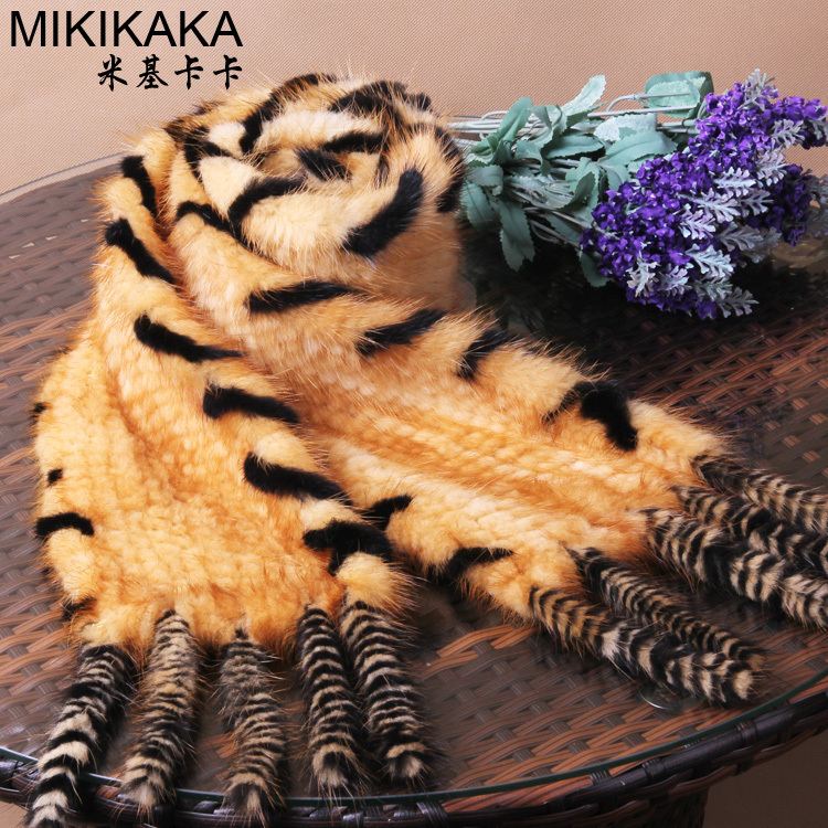 2012 mink hair knitted women's autumn and winter fur scarf muffler scarf tassel chromophous