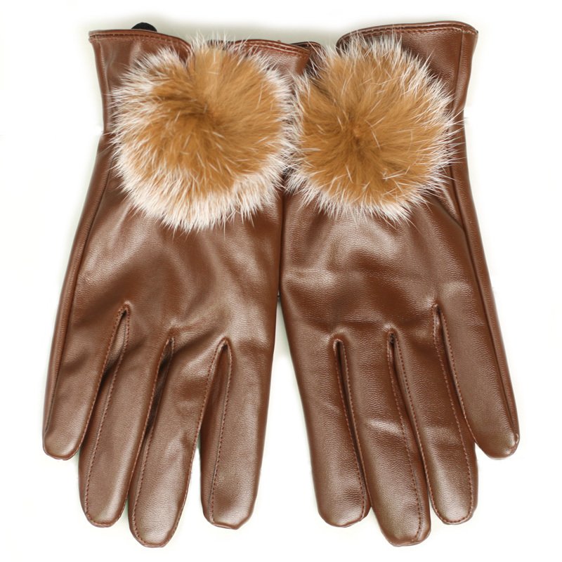 2012  Ms. autumn winter fashion warm PU leather glove  LGPU003