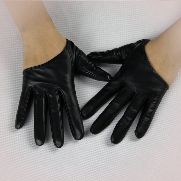 2012 Ms. fashion PU artificial leather gloves half palm LGPU004