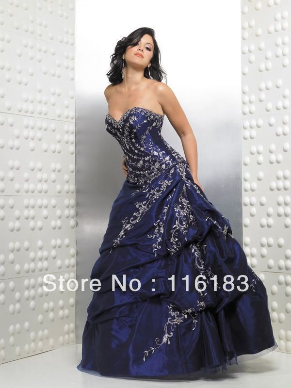 2012 Navy Blue Quinceanera Bridesmaid  Prom Wedding Bridal Pageant Evening Party Evening Homecoming Gown Dress Custom