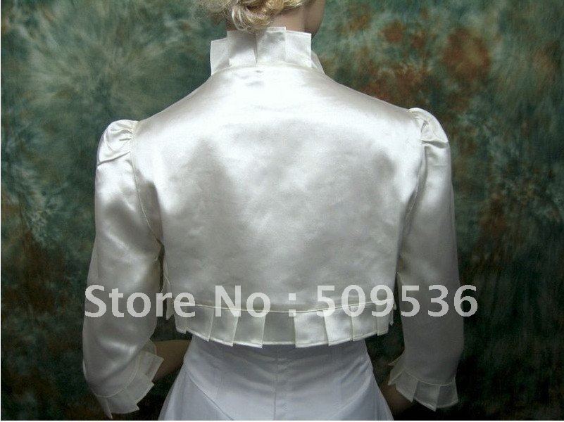 2012 new   3/4 sleeve satin wedding bolero jacket shrug    Size:Small,Medium,Large,X-Large